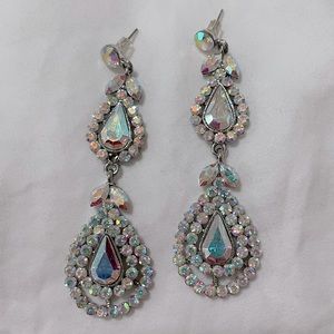 Prom, pageant, formal AB rhinestone earrings